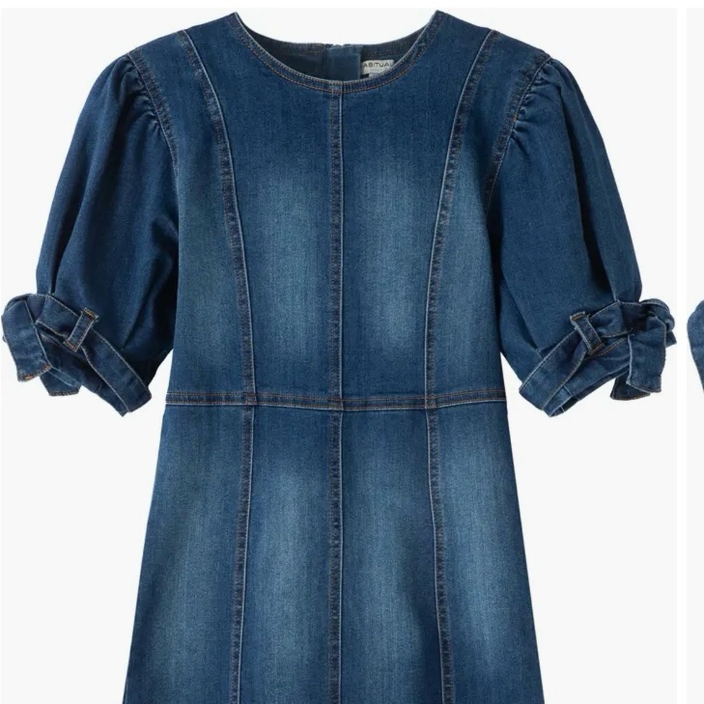 Habitual Girl Belted Cuff Denim Dress